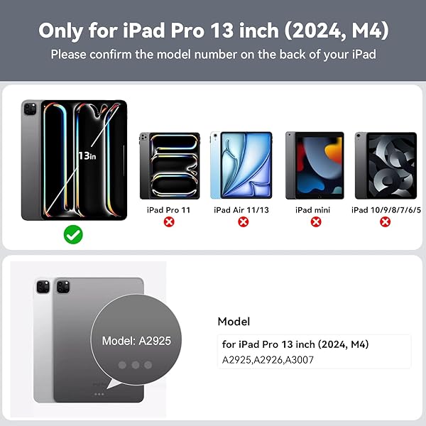 MAGITYPE CASE WITH KEYBOARD FOR IPAD PRO13 M4/ M5: BLUETOOTH WIRELESS DETACHABLE MAGNETIC STAND RECHARGEABLE KEYBOARD WITH FOLIO SLIM COMPACT REMOVABLE COVER WITH TRACKPAD, WHITE BACKLIT
