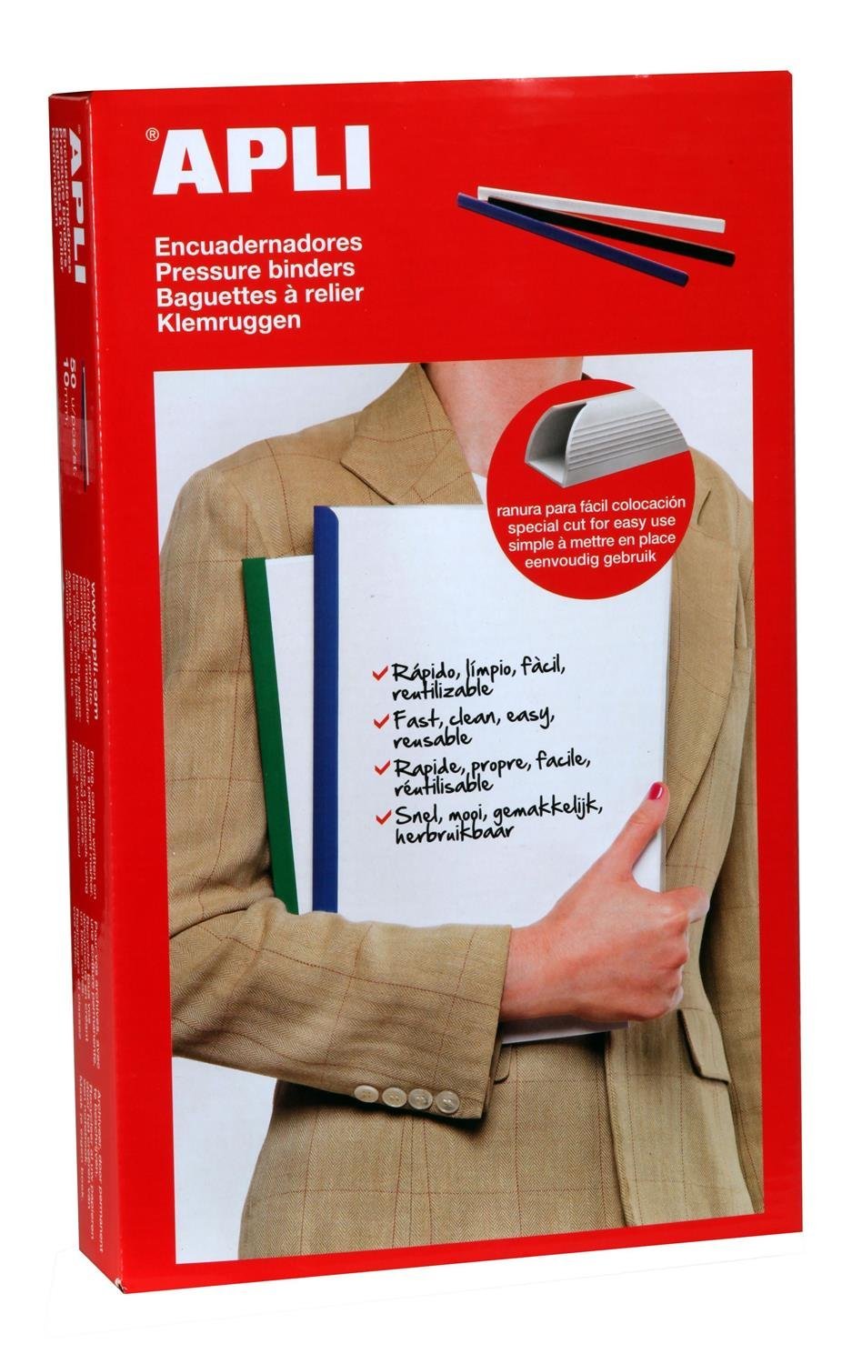 Apli 002215 Binding Covers A4 15 mm Pack of 50 Black