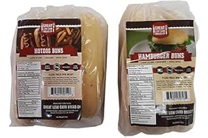 Low Carb Bun Value Bundle - Hog Dog Buns and Hamburger Buns (Great Low Carb Bread Co.)