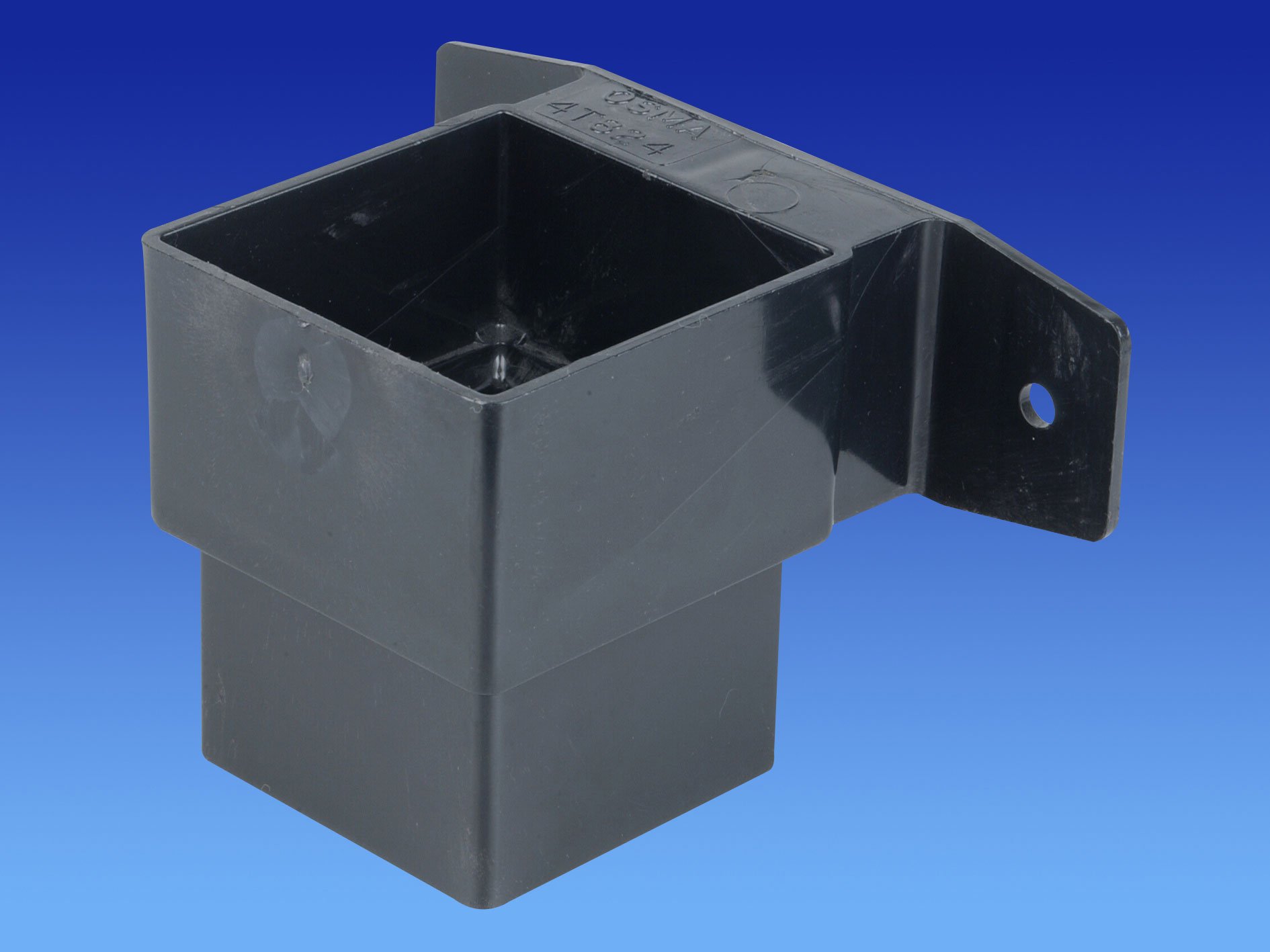 Wavin OSMA 4T824 Black Pipe Connector and Bracket Stand-Off 61mm Square downpipe