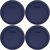 Pyrex 7201-PC 4 Cup Blue Food Storage Replacement Lid (4-Pack) - Made in USA