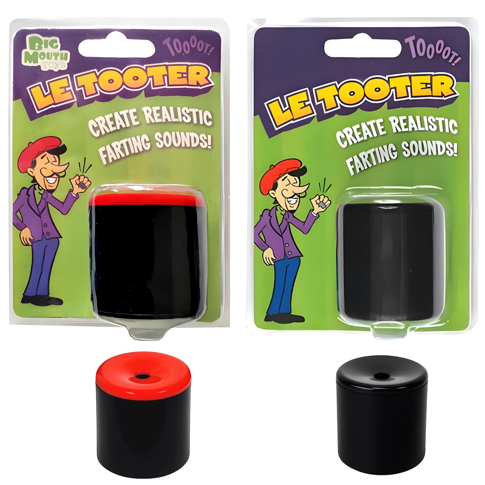 2 Pcs Pooter Fart Toy, Funny Fart Machine for Prank Gifts, Le Tooter Fart Toy with Realistic Sounds, Hilarious Party Gag for Adults, Includes 1 Red and 1 Black Fart Whistle