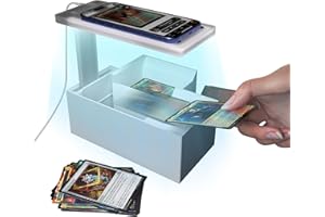 GIBOPOB LED Illuminated MTG Card Scanner Stand for ManaBox - 6000K Anti-Glare Lighting, Sloped Drawer, Phone Stand MTG Accessories, Only Available for ManaBox, Only fit for un-Sleeved Cards