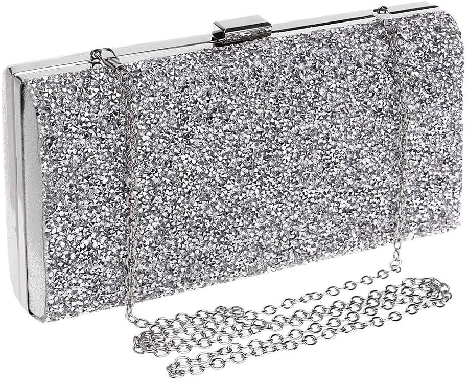 sparkly silver clutch