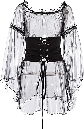 black mesh off the shoulder dress