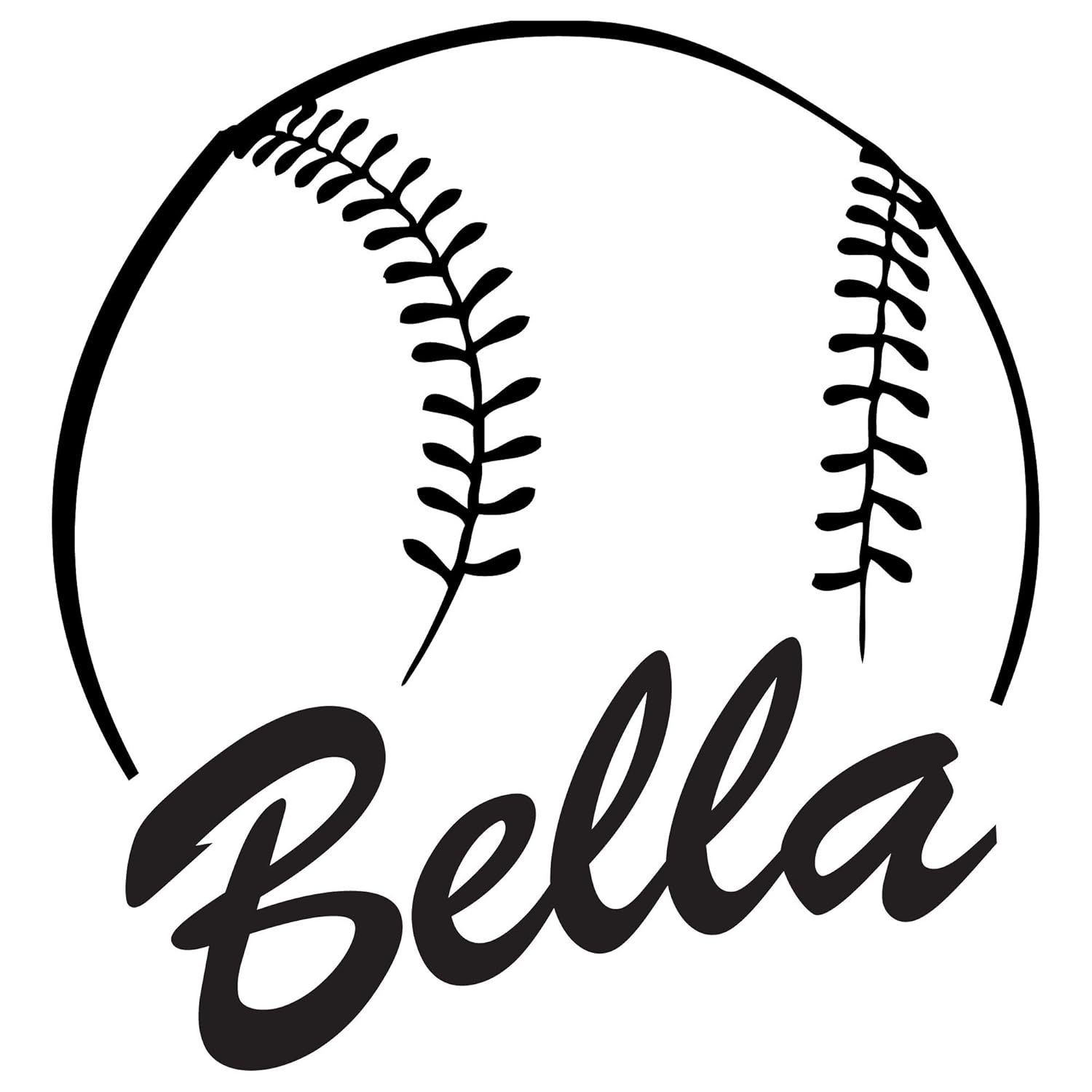 Custom Softball Name Wall Decal, 0125, Personalized