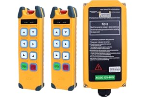 SIFAYUDG Industrial Remote Control ECD-6S Overhead Lifting Wireless Crane Remote Control 6 Buttons 12-440V Electric Hoist Winch Radio Remote Controller (2 Transmitter & 1 Receiver)