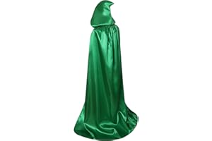 BIGXIAN Extra Long Hooded Satin Cloak, Halloween Christmas Fancy Cape