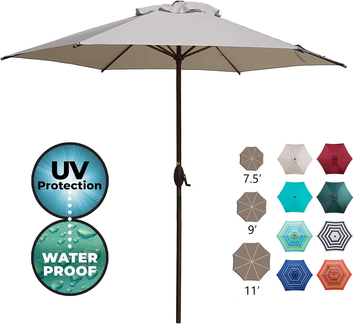 Lawn Abba Patio Patio Umbrella Outdoor Umbrella Patio Market Table Umbrella With Push Button Tilt And Crank For Garden Deck Backyard Pool Patio Lawn Garden Patio Furniture Accessories