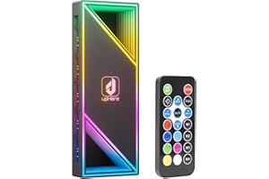 upHere ARGB PWM Fan Hub Controller - 1 to 12-Port Fan Splitter, Infinity Mirror Design, Buck Speed Control for 3-Pin/4-Pin Fa