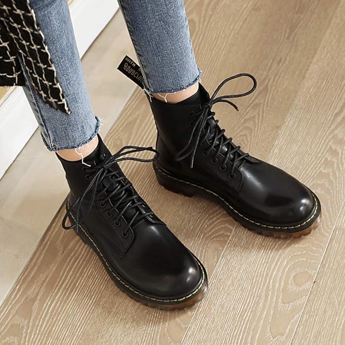 Hampshire Womens Boots Lace Up Leather Motorcycle