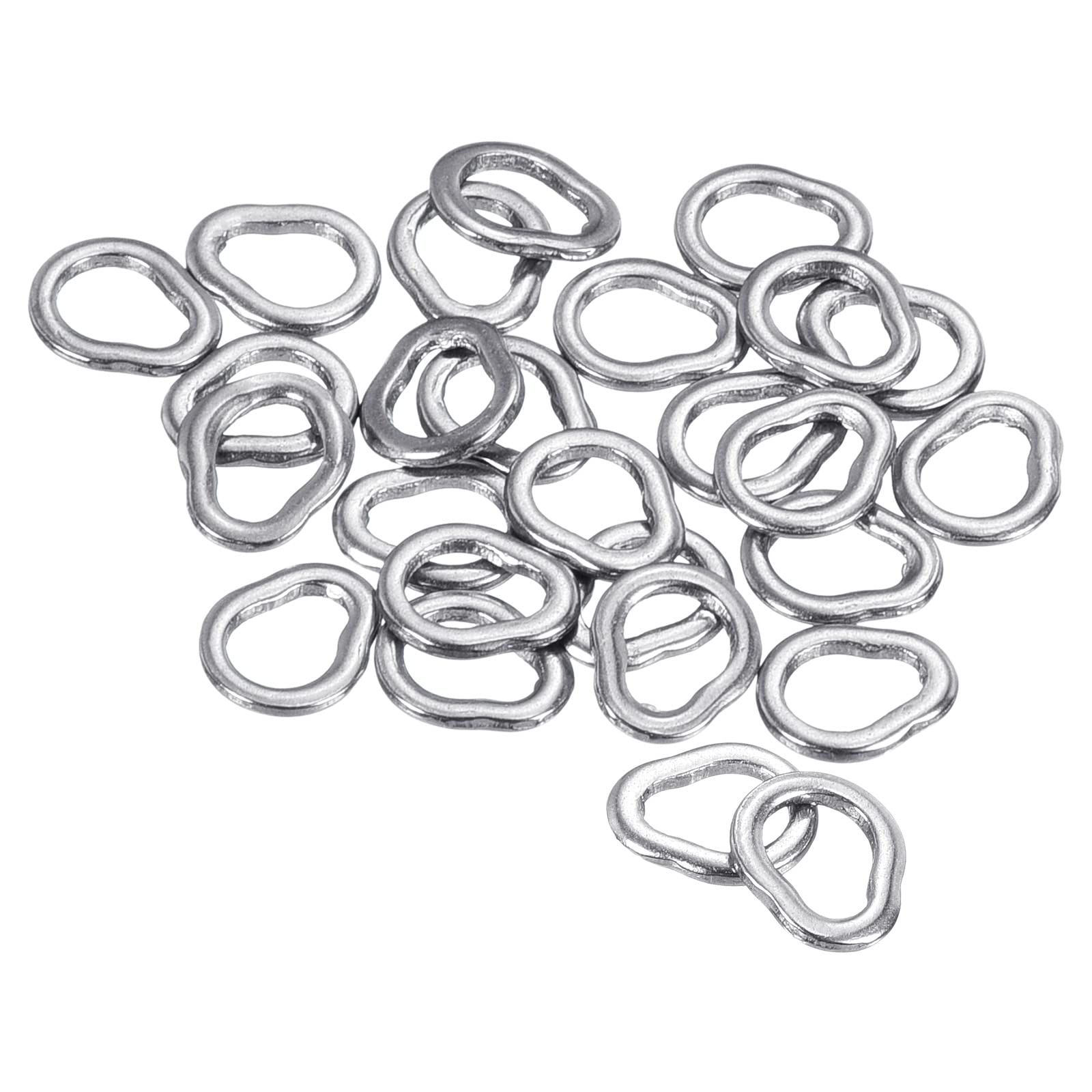 PATIKIL 0.6x5mm Fishing Split Rings, 50 Pack 304 Stainless Steel Solid Ring Lure Connector for Saltwater Freshwater