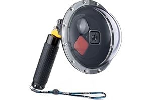 YALLSAME Waterproof Dome Port for GoPro Hero 13 12 11 10 9 Black with Built-in Switchable Filters, Floating Hand Grip, Trigger, Dive Snorkeling Underwater Dome Housing for GoPro 9 10 11 12 13 Black