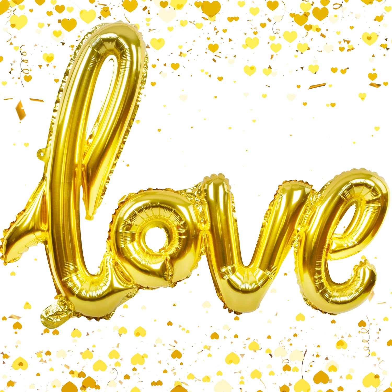 Large Gold Foil LOVE Balloons Banner,42 Inch Mylar Foil Letters Balloons for Wedding Bridal Shower Anniversary Mothers' Day Engagement Party Decorations Supplies