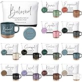 36 Pcs Inspirational Christian Gift Bulk for Women 13 oz Ceramics Bible Verse Coffee Mugs Religious Makeup Bags Compact Mirrors Party Favors for Female Friend Mom Wife Employee Appreciation(Colorful)