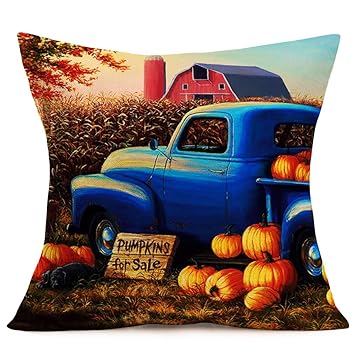 Amazon Com Doitely Autumn Harvest Pumpkins For Sale Blue Pickup