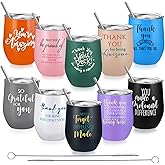 Inbagi 10 Pcs Employee Appreciation Gifts Bulk 12 oz Stainless Steel Insulated Tumbler with Lids Inspirational Thank You Gifts for Valentine Coworker Nurse Teacher Doctor Social Worker Volunteer