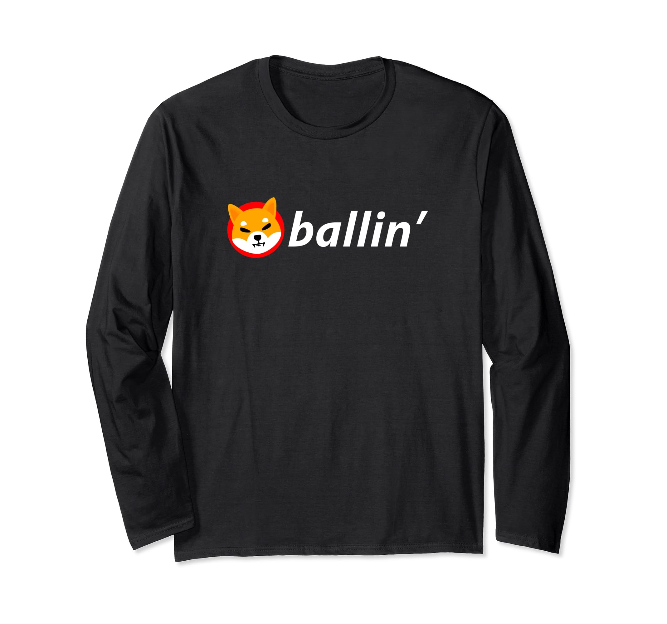 Shiba Coin Ballin' Funny Shiba Inu Blockchain HODL Crypto Long Sleeve T-Shirt