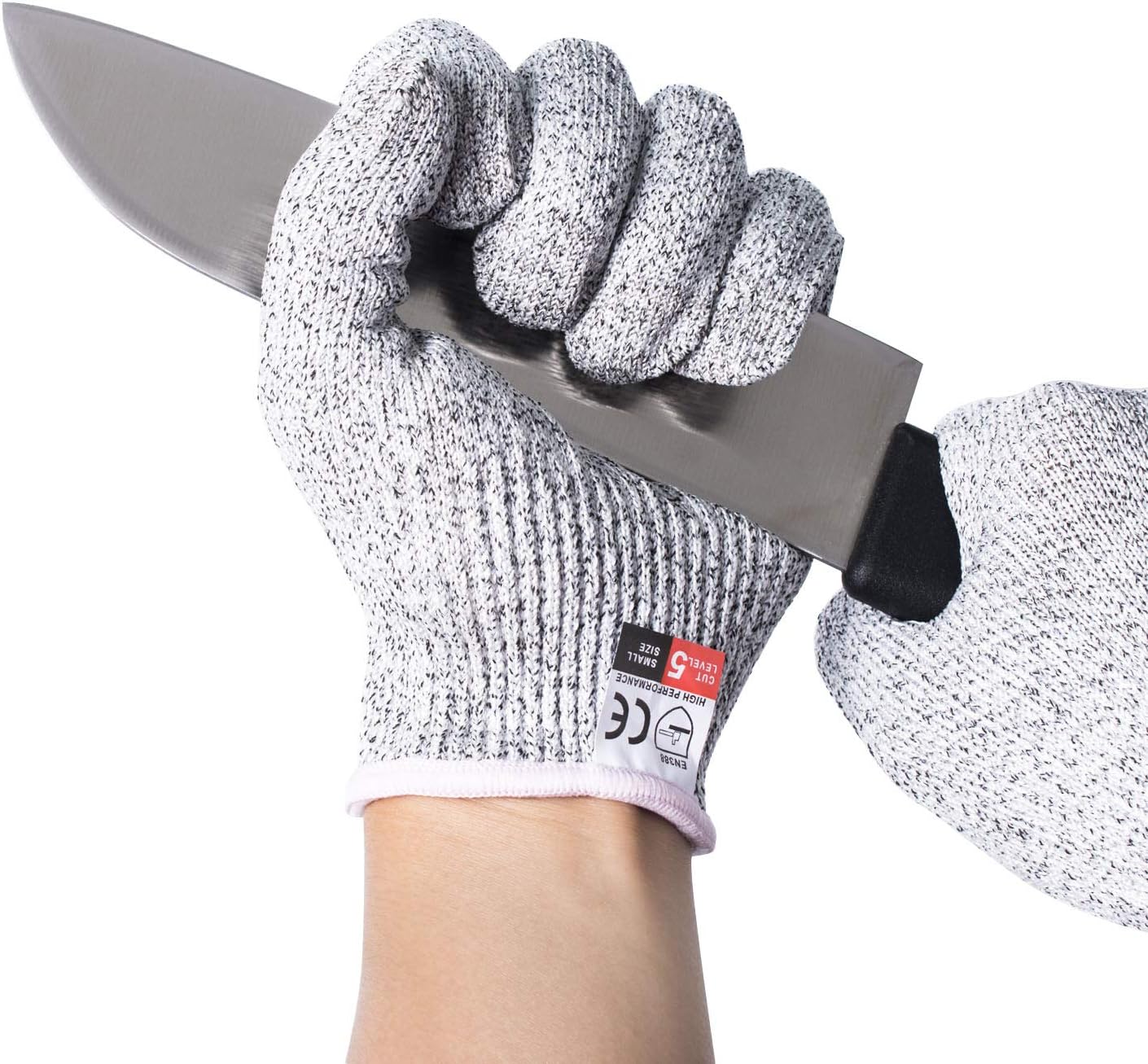 Convy GJ-0055 Cut Resistant Gloves, Safety Cutting Gloves Food Grade Level 5 Protection for kitchen, Transverse Knitting Tech, 1 Pair, Small