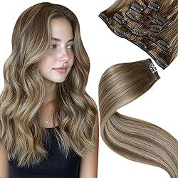 LaaVoo Clip in Hair Extensions Real Human Hair