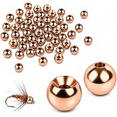 Tungsten Beads for Fly Tying 50PCS Tungsten Cyclops Beads for Bass Fishing | 5 Colors 13 Sizes (1.5mm&ndash;6.4mm) Fly Tying Materials for Jig Flies, Trout Patterns and DIY Lure Making