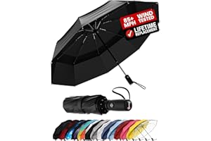Repel Umbrella Windproof Travel Umbrellas for Rain - Easy Auto Open Close, Durable & Compact Umbrella, Strong Fiberglass Fram