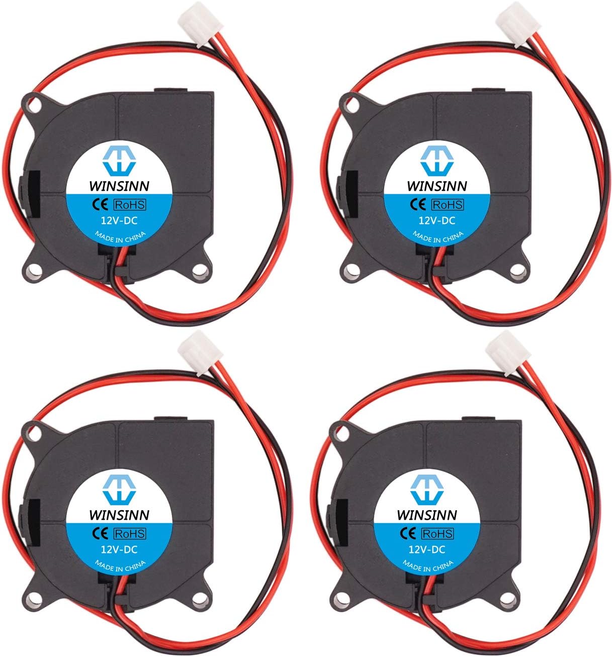 WINSINN 40mm Blower Fan 12V 4020 40x20mm Turbine Turbo Brushless Cooling for 3D Printer Extruder Hotend - High Speed (Pack of 4Pcs)