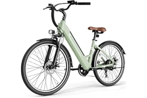 Jasion 26" Electric Bike for Adults, Internal Removable Battery Ebike with 4 Modes & 7-Speed, UL2849 Certified, 750W Peak Motor, Max 25Mph & 50Miles, Shock Absorber, Electric City Commuter Bicycle