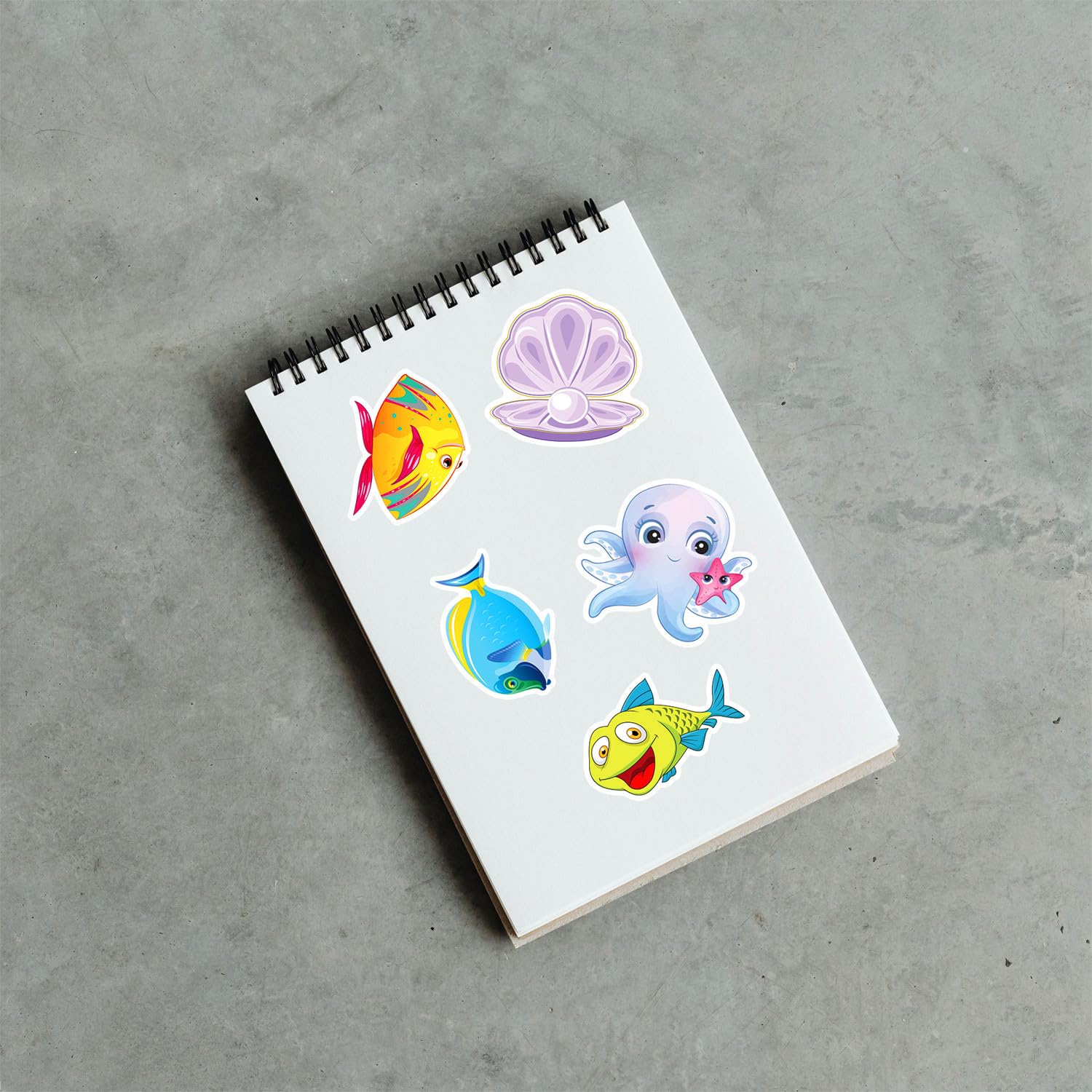 100 Pcs Under The Sea Creature Stickers, Waterproof Vinyl Sea Life Sticker Pack, Ocean Animal Stickers for Kids Water Bottles, Ocean Theme Party Favors