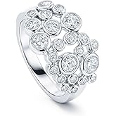 BERRICLE Sterling Silver Bubble Cocktail Ring for Women, Cubic Zirconia CZ