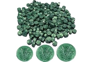 ONWINPOR 200Pcs Wax Sealing Beads for Wax Sealing Stamp, Perfect for Christmas Cards, Envelopes, Invitations, Wine Packages, Letter Sealing (Pine Green)