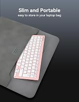 TECKNET 2.4G Wireless Keyboard UK Layout Pink Compact Mini 12 Month Battery view 7