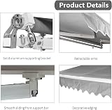 iropro 2.5x2M Grey Manual Retractable Patio Awning Sun Shade Canopy Gazebo UV view 7
