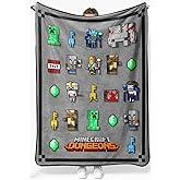 Jay Franco Plush Throw Blanket – 46" x 60" Inches Kids Hero Soft & Cozy Fleece Throw for Bedroom & Couch Décor, Official Licensed Product, Gray - Minecraft