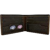 Anthology Gear Minimalist Bi-fold Leather Wallet - with Guitar Pick Holder Full Grain Leather (Whiskey Brown)