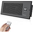BIOWIND Quiet Register Booster Fan, Smart Register Vent Fits 4" x 12" Register Holes with Remote Control and Thermostat Control, Heating Cooling AC Vent Fan - Black