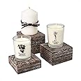 MOOCA Customizable Wooden Display Risers Set - 3 Different Height Stands for Jewelry, Watches, Cosmetics, and Accessory, Coffee Color