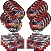 40PCS Cars Party Supplies, Party Tableware Set for 20 Guests，theme Birthday Decorations ，Used for Cars Birthday Party Supplies