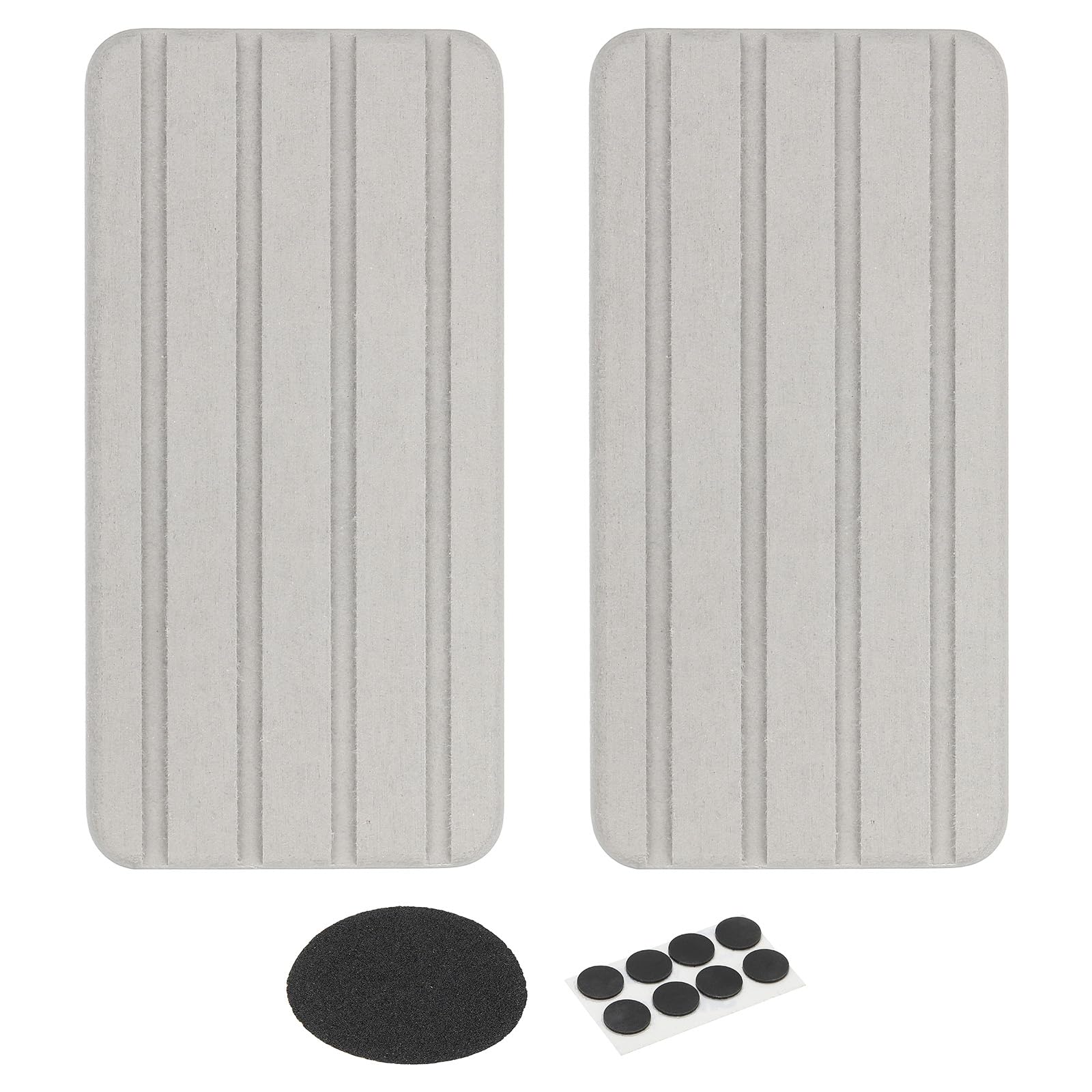 PATIKIL Square Water Absorbent Diatomite Coasters 6.3x3.1inch, 2 Pack Quick Dry Sink Organizer with Grooves for Plant Cosmetic Bottle Hand Soap Toiletries, Light Gray