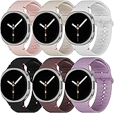 Sport Bands Compatible for Samsung Galaxy Watch 8/8 Classic Band,No Gap One Click Soft Silicone Replacement Strap for Galaxy Watch 8 40 44mm/8 Classic 46mm Men Women-6 Packs
