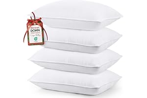 Utopia Bedding Bed Pillows for Sleeping (White), Queen Size Set of 4, Hotel Pillow, Cooling Pillows for Side, Back or Stomach Sleepers