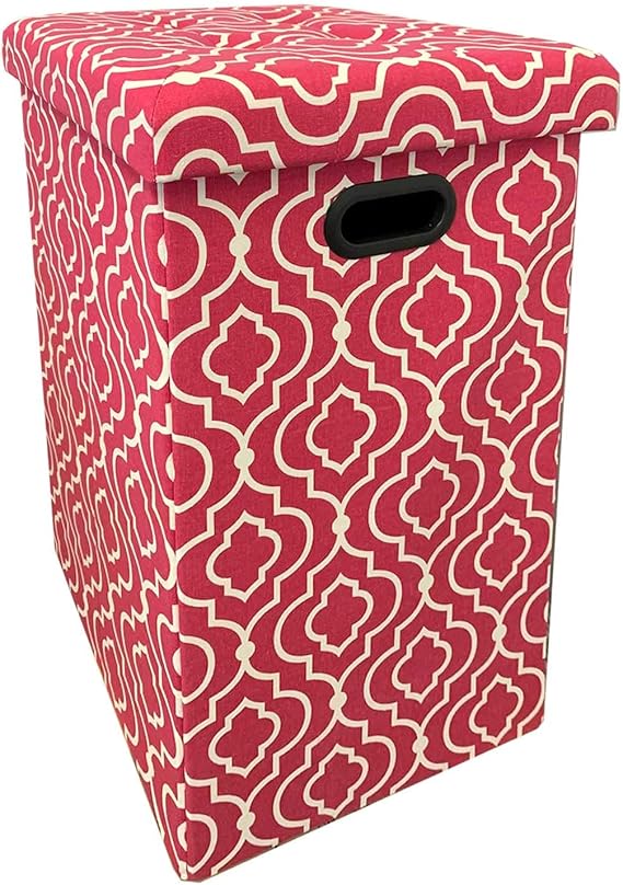 HAC24 Sitzhocker Aufbewahrungsbox Gemustert | Sitzwürfel mit Deckel