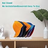 Katslyn 2pcs Acrylic Hat Holder Stand for 14 Caps Storage Organizer with Hooks view 6