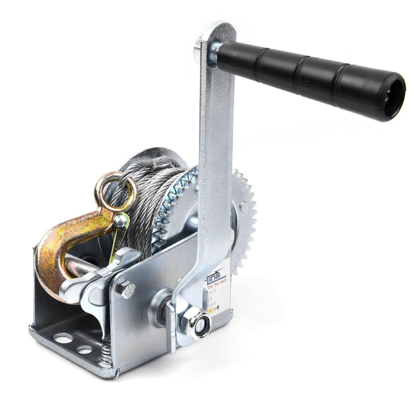 thumbnail image 2 of Hand Winch Treuil Manuel 800lbs Capacity Heavy Duty , Crank Strap Winch Rope 2 of 11