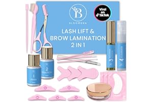 BLOOMORA Lash Lift Kit, Eyebrow Lamination Kit, 2-in-1 Solution, At Home Brow Lamination Kit, Eyelash Lift, Lasts 6-8 Weeks, 15 Applications, DIY Perm Kit for Eyelashes and Brows
