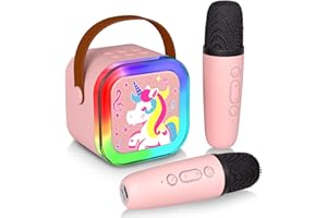 CL FUN Mini Karaoke Machine with 2 Wireless Microphones, Karaoke Machine for Kids Adults, Singing Toys for Ages 3, 4, 5, 6, 7, 8 +, Best Gift for Birthday, Party, Christmas | Karaoke Machine for Girls
