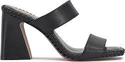 Vince Camuto Women's Kaden Heeled Sandal, Black, 5.5