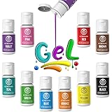 Gel Food Coloring 10x10ml Colors Set - Wayin Gel Based Vibrant Food Color Dye Flavorless Edible Icing Color Concentrated Neon