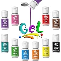 Gel Food Coloring 10x10ml Colors Set - Wayin Gel Based Vibrant Food Color Dye Flavorless Edible Icing Color Concentrated…