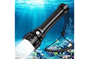 WURKKOS Wurrkos DL70 Dive Light,13000 Lumen Super Bright Scuba Diving Light with 4pcs Led Dive Lights,IPX8 Waterproof Dive Torch Underwater 328ft,4 Mode Night Dive Flashlight for Submarine Deep Sea Cave